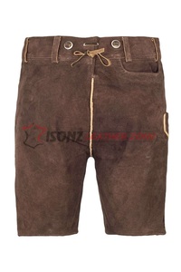 Pantalones de cuero bávaros para hombre, color marrón claro, de gamuza, cómodos, para el Oktoberfest, Lederhosen, Kniebundhosen, traje tradicional para hombre. - Product Image 2