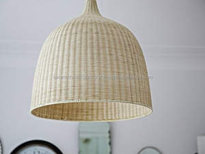 โคมไฟแขวนหวายทรงระฆัง สีขาว - Product Image 2