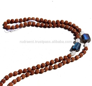 Collier Mala en perles de prière de haute qualité en soie à franges, 108 perles nouées à la main, pierre de lune arc-en-ciel, cristal de guérison bouddhiste, unisexe - Product Image 4