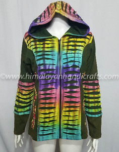 Sweat à capuche multicolore pour femmes, style bohème, coupe rasoir, multicolore, 450 - Product Image 2