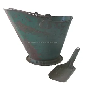 Green Patina Iron Fireplace Tool Coal Bucket Decorative Metal Iron Coal Bucket Classic Design Metal Bucket At Cheap & Best Price