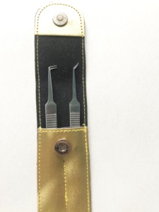 Pince à épiler à poignée Dumont en acier inoxydable durable de haute qualité pince à épiler à Extension de cils à 45 et 90 degrés pointes de fibre faisant des ventilateurs - Product Image 4