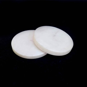 Posavasos de mármol blanco de piedra Natural hexagonal, Juego de 4 o 6 unidades con almohadilla de espuma de eva para decoración de mesa, redondo y cuadrado - Product Image 1