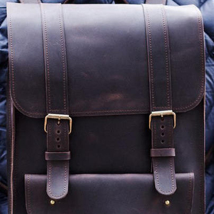 กระเป๋าเป้ผู้หญิงหนังแฮนด์เมดกระเป๋าใส่แล็ปท็อปกระเป๋าเป้สะพายหลัง ALD-0021 - Product Image 1