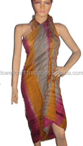 Summer Rayon and <b>Silk</b> Pareo Sarong Wrap Soft Beach <b>Scarf</b> Set for Adults - Product Image 2
