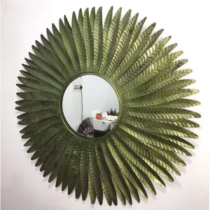 Cermin Dinding Bingkai Logam, Dekorasi Dinding Cermin Desainer untuk Rumah Logam Dibingkai dengan Cermin