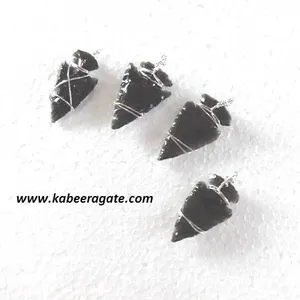 Grosir Liontin Bungkus Kawat Obsidian Hitam