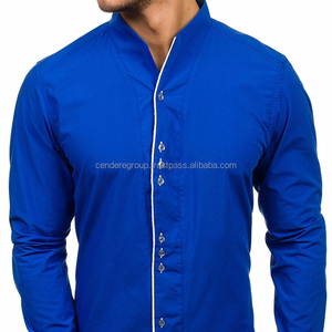 Vente en gros pas cher Robe pour homme de différentes couleurs Chemise à manches longues sans col Offre Spéciale informelle - Product Image 1
