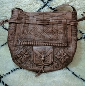 ฮิปปี้หนังแท้,โมร็อกโกนูนกระเป๋าสะพายไหล่,กระเป๋าผู้หญิง - Product Image 1