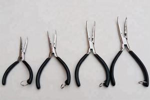 Alicates de punta larga de 11 pulgadas, alta calidad, de acero inoxidable, negro, con agarre negro, pesca con mosca, aparejos de pesca - Product Image 6