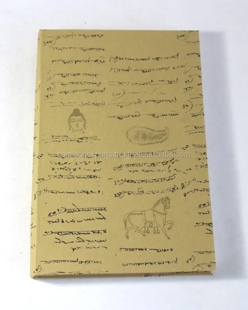 Высококачественная цветная бумага цвета хаки с античным шрифтом и символом, напечатанным на бумажной твердой обложке