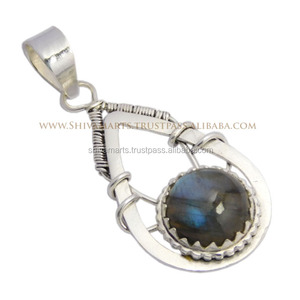 Joyería de Plata de Ley 925 pura, collar con colgante de piedras preciosas de labradorita Natural, colgantes y dijes de joyería fina - Product Image 2