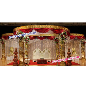 Nuevo Diseño de Mandap de Boda de Fibra de Cristal Dorada, Mandap de Boda Tallado en Fibra de Cristal, Último Modelo de Mandap de Boda en Venta en EE. UU., Decoración para Eventos - Product Image 1