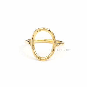 Anillo Apilable de Plata de Ley Chapado en Oro de 18k con Engaste de Bisel Circular Abierto, Engaste Invisible, Banda de Alto Pulido - Product Image 1