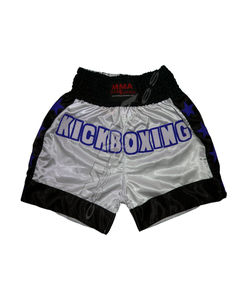 Pantalones Cortos de Entrenamiento de Kickboxing Unisex con Logotipo Personalizado, Ropa para Adultos de Todos los Géneros, Trajes de MMA Blancos con Negro - Product Image 3