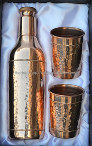 Botella de agua de cobre de alta calidad, juego de vidrio a juego - Product Image 2