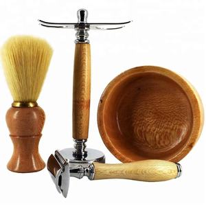 Wooden Shaving Set with Synthetic Hair Brush for <b>Beard</b> <b>Care</b> Includes Wooden Box - Product Image 2