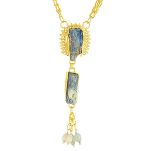 Collar de declaración de moda hecho a mano patrón de corazón de diamante nuevo diseño Aleación de latón de cianita llena de oro para Aniversario de compromiso - Product Image 1