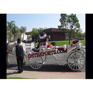 Carruajes de Caballos Blancos Vis a Vis, Fabricantes de Carruajes de Caballos, Carruajes de Caballos para Bodas - Product Image 1