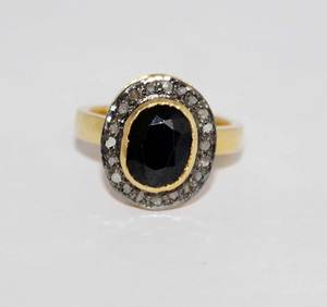 <b>Ring</b> With <b>Black</b> Onyx Gold Plated <b>Ring</b> 925 Sterling Silver <b>Ring</b> Diamond Jewelry Wholesale Price - Product Image 2