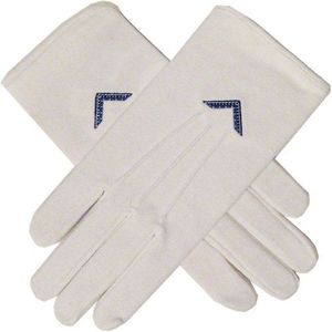 Custom Embroidered masonic cotton gloves High Quality Cotton Gloves - Product Image 1