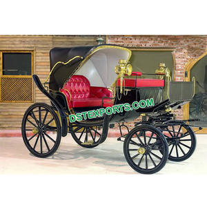 รถม้าวิคตอเรียสีดำของออสเตรเลีย รถม้าสำหรับงานแต่งงานแบบอินเดีย รถม้าลากโดยม้า ผู้ผลิตรถม้าลากโดยม้าแบบราชวงศ์จากสวิตเซอร์แลนด์ - Product Image 1