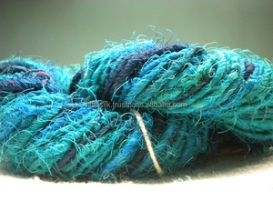 100% fil de soie Sari recyclé écologique motif teint durable macramé tricot touffetage Art tricot à la main broderie tissage - Product Image 2