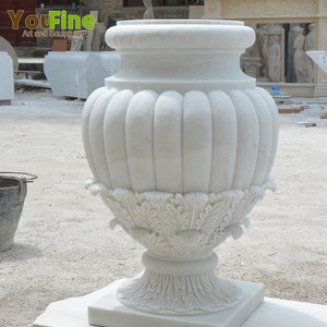 Vaso Classico Grande <span class=keywords><strong>in</strong></span> <span class=keywords><strong>Pietra</strong></span> <span class=keywords><strong>Naturale</strong></span> YOUFINE per Esterni, Giardino, Patio, Villa - <span class=keywords><strong>Fioriera</strong></span> <span class=keywords><strong>in</strong></span> Marmo Bianco con Base - Product Image 2
