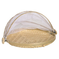 Goedkope Vouwen Bamboe Fruitmand Met Netto Cover Made In Vietnam