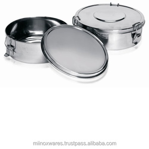 Recipientes Planos Ecológicos de Acero Inoxidable con 3 Clips, Marca MIINOX, Modelo MW-FMCS, Hechos en India - Product Image 1