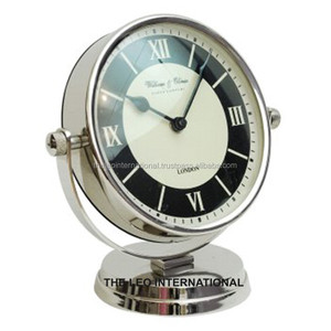 Table Clock Stainless Steel Metal Hanging Hook Stand Rectangular Shape Roman Numerical Home Office 14x4x12 Inch - Product Image 2