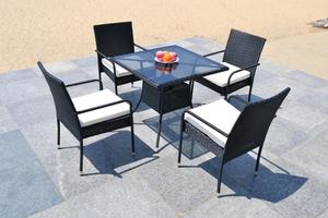 Juego de bistró moderno de 4 plazas para muebles de exterior Material de mimbre IPRO - Product Image 4