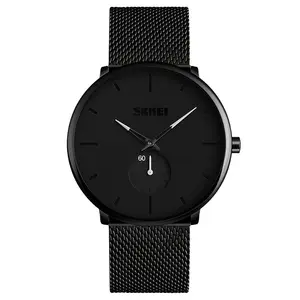 Skmei 9185 Mannen Horloge 3atm Waterbestendig Roestvrijstalen Mesh Band Quartz Horloge