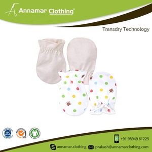 100% coton biologique certifié GOTS nouveau-né bébé mitaines/bébé mitaines ensemble bébé mitaines doigt imprimé et couleur unie ensemble - Product Image 2