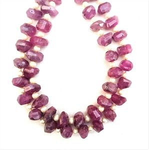 Pierres précieuses roses en saphir véritable, perles lisses pour la fabrication de beaux bijoux faits à la main, vente en gros - Product Image 1