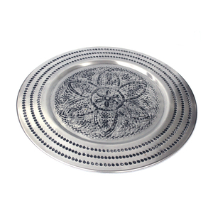 Assiette décorative en fer plaqué étain antique pour articles de fête, vaisselle, vente en gros en usine - Product Image 1