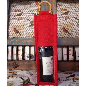 Eco Friendly <b>Gifts</b> Natural India Burlap Single Bottles Tote Wine Bottle <b>Jute</b> <b>Bag</b> - Product Image 5