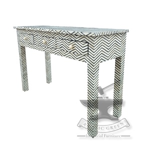 Table console de rangement de style industriel en incrustation d'os noir blanc pour la maison salon hôtel école salle à manger meubles pour appartements - Product Image 3