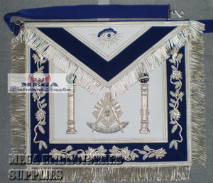 Delantal Masónico de Imitación de Cuero Bordado con la Cruz de los Masones, Parche de Bordado en Punto de Cruz, Cinta Artesanal - Product Image 1