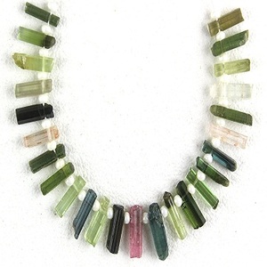 High Quality Pencil Shape Raw Natural Rough Multi Tourmaline Gemstone Top Side <b>Drill</b> Natural Cut Making Beautiful <b>Jewelry</b> Making - Product Image 1