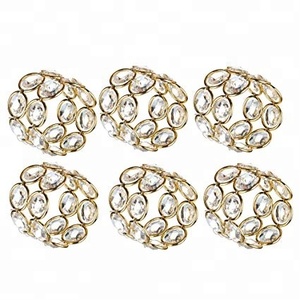 Ensemble de 6 bagues de serviettes en perles, perles rondes, livraison gratuite - Product Image 3