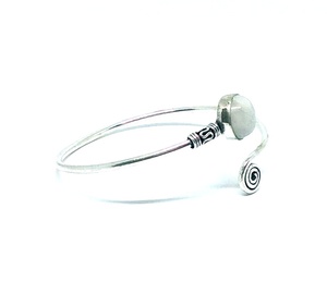 กำไลข้อมือหินมูนสโตนสีเงินเครื่องประดับแฟชั่นหินก้อนใหญ่ - Product Image 2