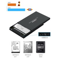FIDECO 2.5 3.0 Carcasa Externa para Disco Duro de 2 TB, USB 3.0, Carcasa Externa para Disco Duro, 25