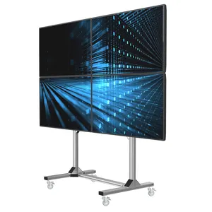 Peacemounts ML-02可動式調整可能4モニタースクリーンモダンモニターマウントテレビフロアスタンド46 "-60" 用テレビウォールマウント