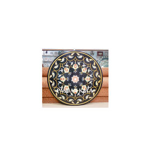 Plateau de Table en marbre noir rond pour maison, offre spéciale - Product Image 1