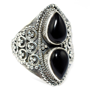 Excellent Pear Shape Bezel Black Onyx 925 Sterling Silver Ring, 925 Silver Jewelry Wholesaler, 925 Handmade Silver Jewelry - Product Image 2