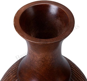 แจกันไม้แกะสลักด้วยมือสำหรับตกแต่งดอกไม้ในหลายโอกาสขายส่งแจกันไม้สำหรับวางบนโต๊ะในห้อง - Product Image 2