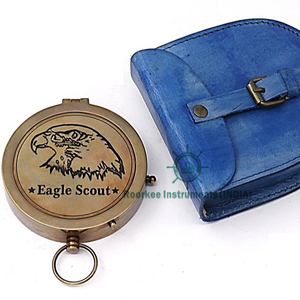 เข็มทิศลูกเสือ Eagle พร้อมคำสาบานลูกเสือ/เข็มทิศแม่เหล็กทิศทางลูกเสือพร้อมเคสหนังของขวัญพกพาแบบพกพา