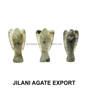 Jilani 2 pulgadas bolsillo ángeles estilo Feng Shui tallado Ángel piedra preciosa ágata ópalo piedra semipreciosa artesanías para la decoración del coche - Product Image 3