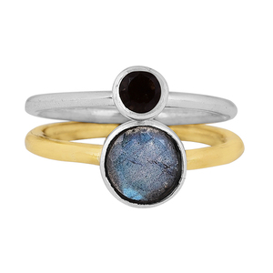 แหวน925พลอยโอนิกซ์สีดำสำหรับเป็นของขวัญแต่งงานแหวนเงินสเตอร์ลิงชุบทองเงินคลาสสิกชุบทอง - Product Image 1